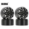 INJORA 4PCS CNC Aluminum 1.9 Beadlock Wheel Rims Hub For 1/10 RC Crawler Car Jeep Wrangler Axial SCX10 90046 TRX4 Redcat Gen8
