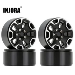 INJORA 4PCS CNC Aluminum 1.9 Beadlock Wheel Rims Hub For 1/10 RC Crawler Car Jeep Wrangler Axial SCX10 90046 TRX4 Redcat Gen8