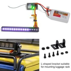 9imod Metal 16/22LED RC Roof Lamp Light Bar Colorful For 1/10 RC Crawler Car Axial SCX10 90046 D90 Traxxas TRX-4 -Remote Control Car Shop H17d1bfce93924feeb0a2b31bf855a35ad