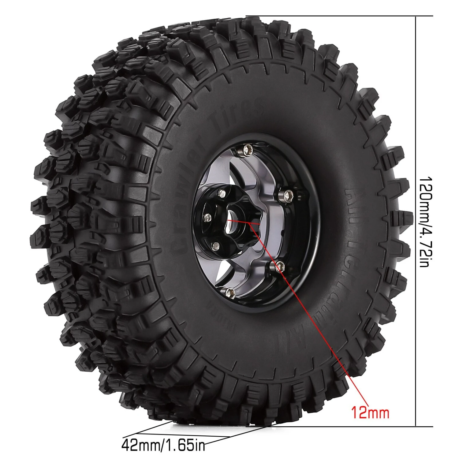 INJORA 4PCS 120*42mm 1.9" Wheel Rims Tires Set For 1:10 RC Rock Crawler Car TRX4 Axial SCX10 90046 Redcat Gen8 10 INJORA 4PCS 120*42mm 1.9" Wheel Rims Tires Set For 1:10 RC Rock Crawler Car TRX4 Axial SCX10 90046 Redcat Gen8 - Image 10