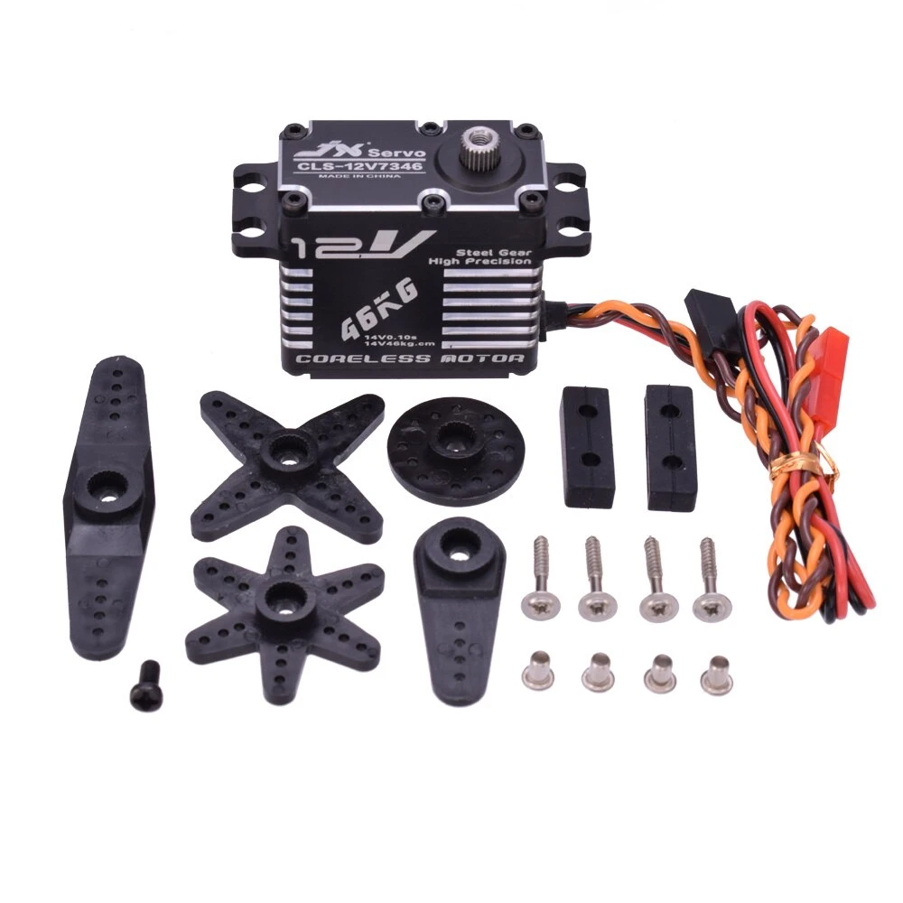 JX CLS-12V7346 46KG 12V 180 Degrees HV High Precision Steel Gear Digital Coreless Servo CNC Aluminium Shell For RC Robot Car 4 JX CLS-12V7346 46KG 12V 180 Degrees HV High Precision Steel Gear Digital Coreless Servo CNC Aluminium Shell For RC Robot Car - Image 4