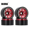 INJORA 4PCS 1.9 Metal Beadlock 8 Round Hole Wheel Hub Rim For 1/10 RC Crawler Axial SCX10 90046 AXI03007 TRX4 RedCat D90