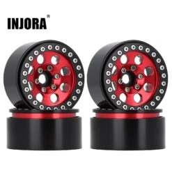 INJORA 4PCS 1.9 Metal Beadlock 8 Round Hole Wheel Hub Rim For 1/10 RC Crawler Axial SCX10 90046 AXI03007 TRX4 RedCat D90