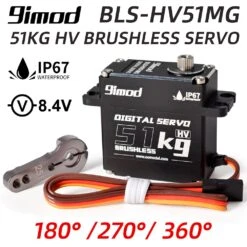 9imod Waterproof Servo BLS-HV51MG 51KG 180°/270°/360° Metal Digital 8.4V HV Brushless Servo For 1:8 1:10 RC Car Boat Robot DIY