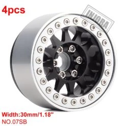 INJORA 4PCS Metal 1.9 Beadlock Wheel Rim 12-Spoke Wheel Hub For 1:10 RC Crawler Axial SCX10 II 90046 AXI03007 TRX-4 Tamiya MST -Remote Control Car Shop H39876b06ea6a4764a5d3db991dffeaccV