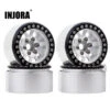 INJORA 4Pcs 1.9 Aluminum Alloy Beadlock 1.9" Wheel Rim Hub For 1/10 RC Crawler TRX4 Axial SCX10&SCX10 II 90046
