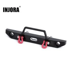 INJORA 58*15mm Metal Front Bumper With Hook For 1/24 RC Crawler Car Axial SCX24 90081 Upgrade Parts