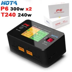 HOTA P6 DC600W 300W X2 15A X2 T240 AC240W Dual Channel Smart Balance Charger For Lipo LiIon NiMH Battery RC Drone Car Boat DIY