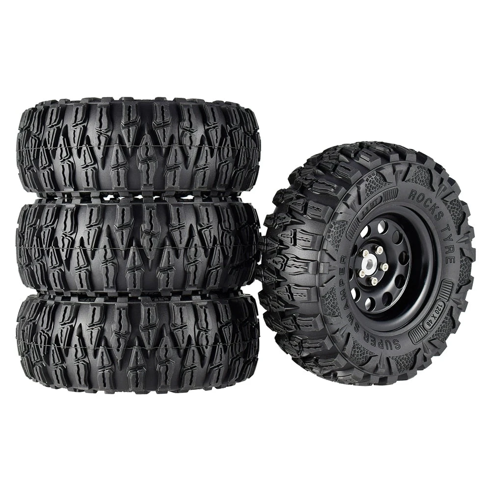 4PCS 2.2 Inch Rubber Tyres & Titanium Gray/Black Metal Beadlock Wheel Rim For 1:10 Axial SCX10 Traxxas TRX-4 RC Crawler RC Car 7 4PCS 2.2 Inch Rubber Tyres & Titanium Gray/Black Metal Beadlock Wheel Rim For 1:10 Axial SCX10 Traxxas TRX-4 RC Crawler RC Car - Image 7