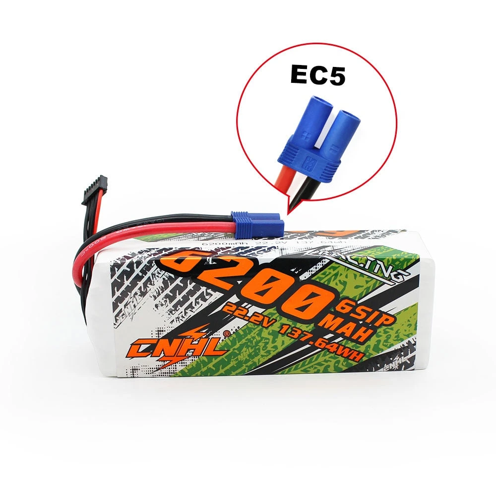 CNHL Lipo 6S 22.2V Battery 6200mAh 90C With EC5 Plug For RC Cars Parts Boats Helicopter Airplane Truggy Buggy Vehicle Speedrun 2 CNHL Lipo 6S 22.2V Battery 6200mAh 90C With EC5 Plug For RC Cars Parts Boats Helicopter Airplane Truggy Buggy Vehicle Speedrun - Image 2