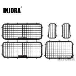 INJORA 5Pcs Metal Stereoscopic Window Mesh Protective Net For 1/10 RC Crawler Car TRX4 Defender Stock Body
