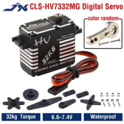 JX Servo 32KG CLS-HV7332MG Waterproof Coreless High Precision Steel Gear Full CNC Digital Servo RC Helicopter DIY Accessories