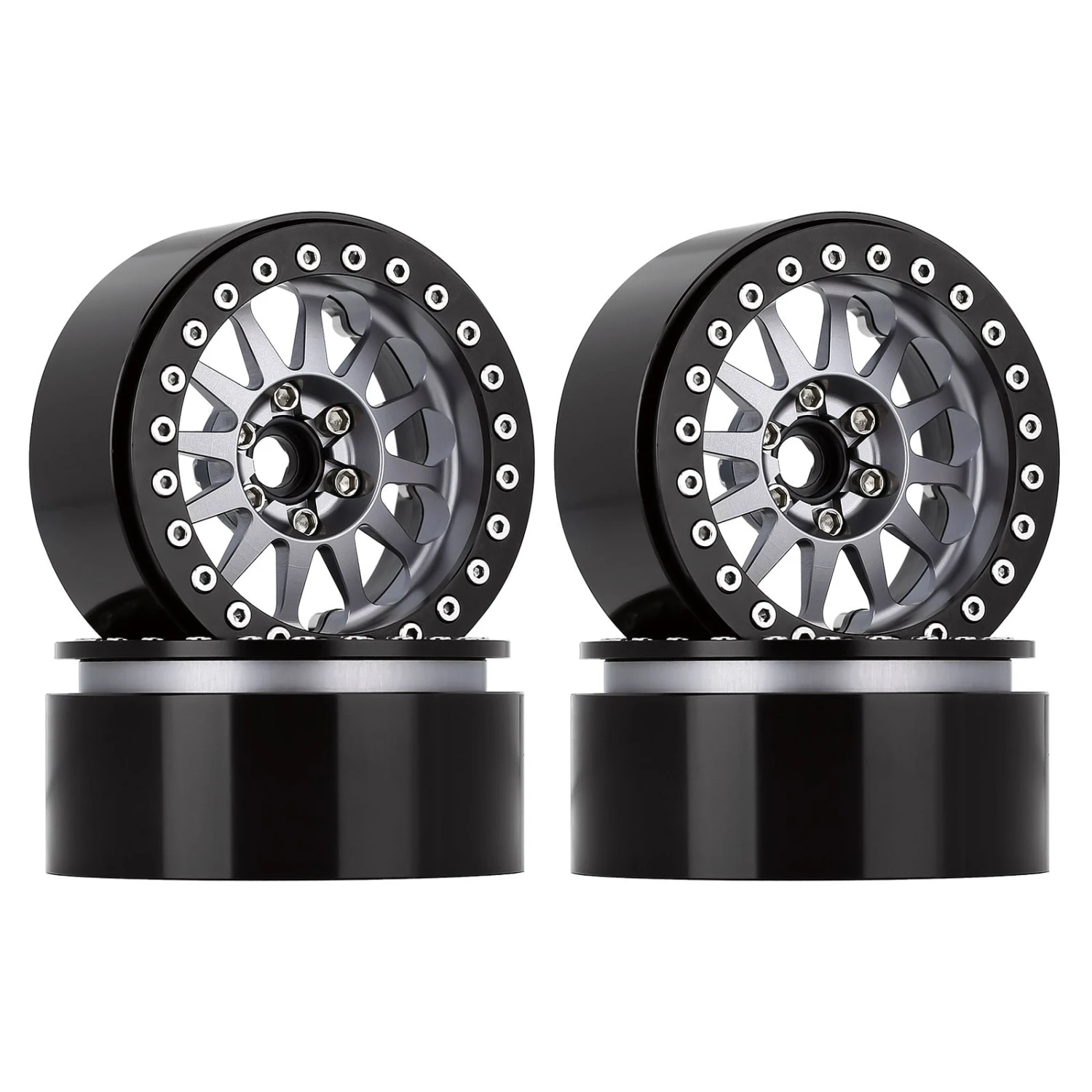 INJORA 4PCS 2.2" Metal Beadlock 12-Spokes Wheel Rim For RC Crawler Car TRX4 TRX6 Axial SCX10 90046 RR10 Wraith 4 INJORA 4PCS 2.2" Metal Beadlock 12-Spokes Wheel Rim For RC Crawler Car TRX4 TRX6 Axial SCX10 90046 RR10 Wraith - Image 4