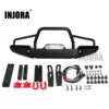 INJORA 1:10 RC Rock Car Metal Front Bumper With Led Light For Axial SCX10 90046 90047 TRX-4 RC Crawler