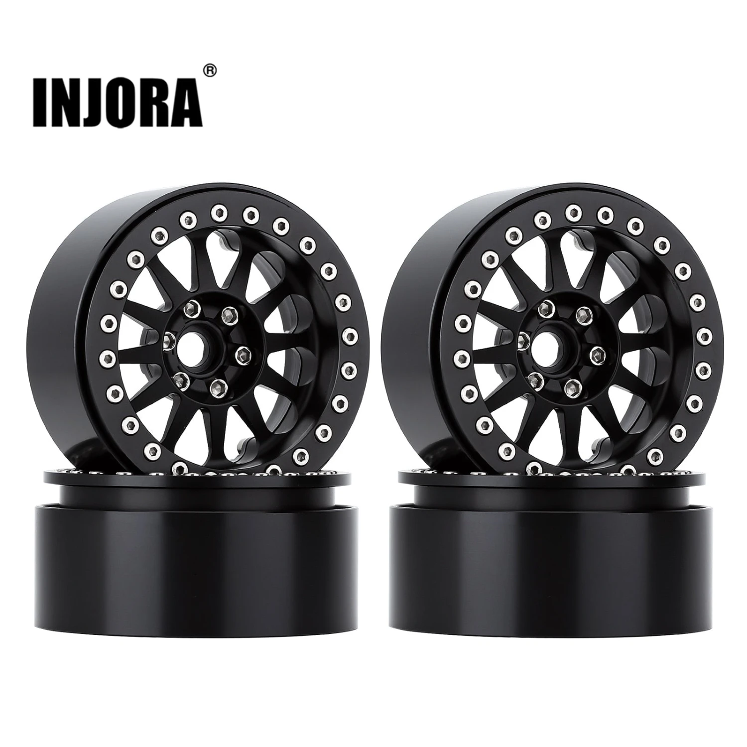 INJORA 4PCS 2.2" Metal Beadlock 12-Spokes Wheel Rim For RC Crawler Car TRX4 TRX6 Axial SCX10 90046 RR10 Wraith 1 INJORA 4PCS 2.2" Metal Beadlock 12-Spokes Wheel Rim For RC Crawler Car TRX4 TRX6 Axial SCX10 90046 RR10 Wraith