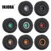 INJORA 60*20mm 1.0" Beadlock CNC Wheel Rims Mud Tires For 1/24 RC Crawler Car Axial SCX24 FCX24 Enduro24 Upgrade (W1049-T2430)