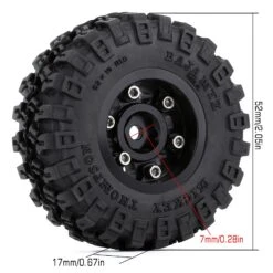 INJORA 4PCS 1.0" Beadlock 52*17mm Wheel Rims Tires Set For 1/24 RC Crawler Car Axial SCX24 90081 AXI00001AX24 (W1022-T2420) -Remote Control Car Shop H8195c422a5ee4cf1807a016f8d4440e1X
