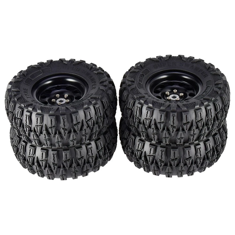 4PCS 2.2 Inch Rubber Tyres & Titanium Gray/Black Metal Beadlock Wheel Rim For 1:10 Axial SCX10 Traxxas TRX-4 RC Crawler RC Car 5 4PCS 2.2 Inch Rubber Tyres & Titanium Gray/Black Metal Beadlock Wheel Rim For 1:10 Axial SCX10 Traxxas TRX-4 RC Crawler RC Car - Image 5
