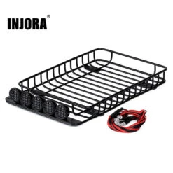 INJORA 232*145mm Metal Roof Rack With 5 LED Lights For 1/10 RC Crawler Car TRX-4 Axial SCX10 90046 SCX10 III AXI03007 -Remote Control Car Shop H96cf26efc4bd4207940d7b78fc8ab1145