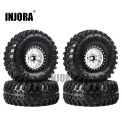 INJORA 4PCS 2.2 Inch Beadlock Wheel Rims & Rubber Tire For 1/10 RC Rock Crawler Axial SCX10 RR10 AX10 Wraith 90048 90018 KM2 -Remote Control Car Shop HTB15FpbX0fvK1RjSspfq6zzXFXah
