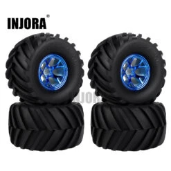 4Pcs Wheel Rim Tire Set For 1/10 RC Monster Truck HIMOTO HSP HPI Remote Control RC Truggy Car
