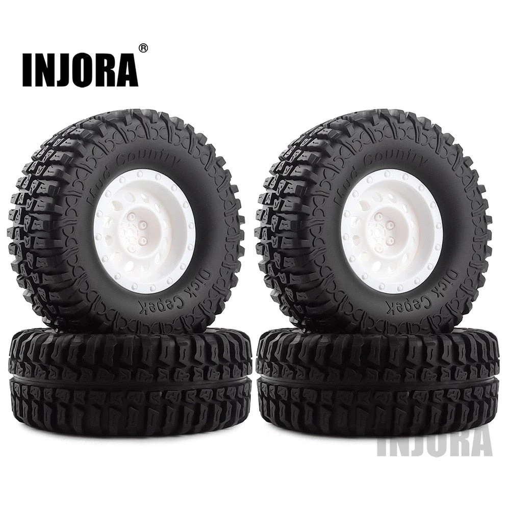 INJORA 4Pcs Plastic 1.9" Wheel Rim Tires Set For 1/10 RC Crawler Car Axial SCX10 90046 Tamiya CC01 D90 D110 2 INJORA 4Pcs Plastic 1.9" Wheel Rim Tires Set For 1/10 RC Crawler Car Axial SCX10 90046 Tamiya CC01 D90 D110 - Image 2