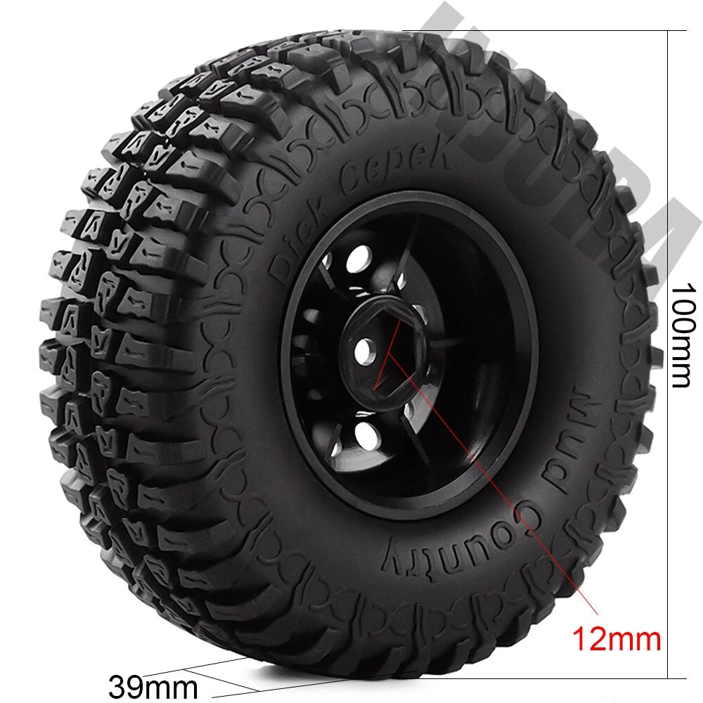 INJORA 4Pcs Plastic 1.9" Wheel Rim Tires Set For 1/10 RC Crawler Car Axial SCX10 90046 Tamiya CC01 D90 D110 6 INJORA 4Pcs Plastic 1.9" Wheel Rim Tires Set For 1/10 RC Crawler Car Axial SCX10 90046 Tamiya CC01 D90 D110 - Image 6