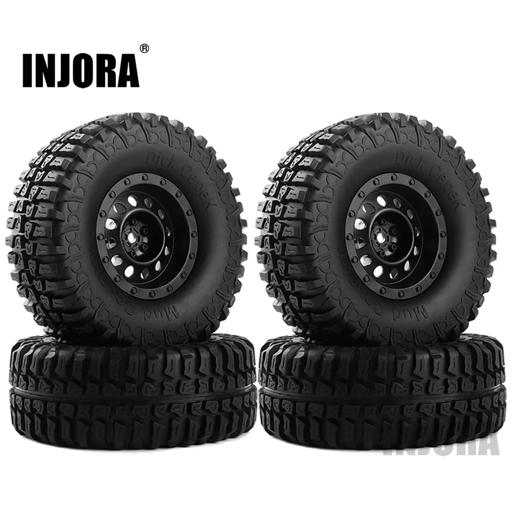 INJORA 4Pcs Plastic 1.9" Wheel Rim Tires Set For 1/10 RC Crawler Car Axial SCX10 90046 Tamiya CC01 D90 D110 1 INJORA 4Pcs Plastic 1.9" Wheel Rim Tires Set For 1/10 RC Crawler Car Axial SCX10 90046 Tamiya CC01 D90 D110