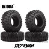 INJORA 4PCS 2.2 Rubber Mud Grappler Tires 120*43MM For 1:10 RC Rock Crawler Axial SCX10 SCX10 II 90046 90047 TRX-4 TRX4