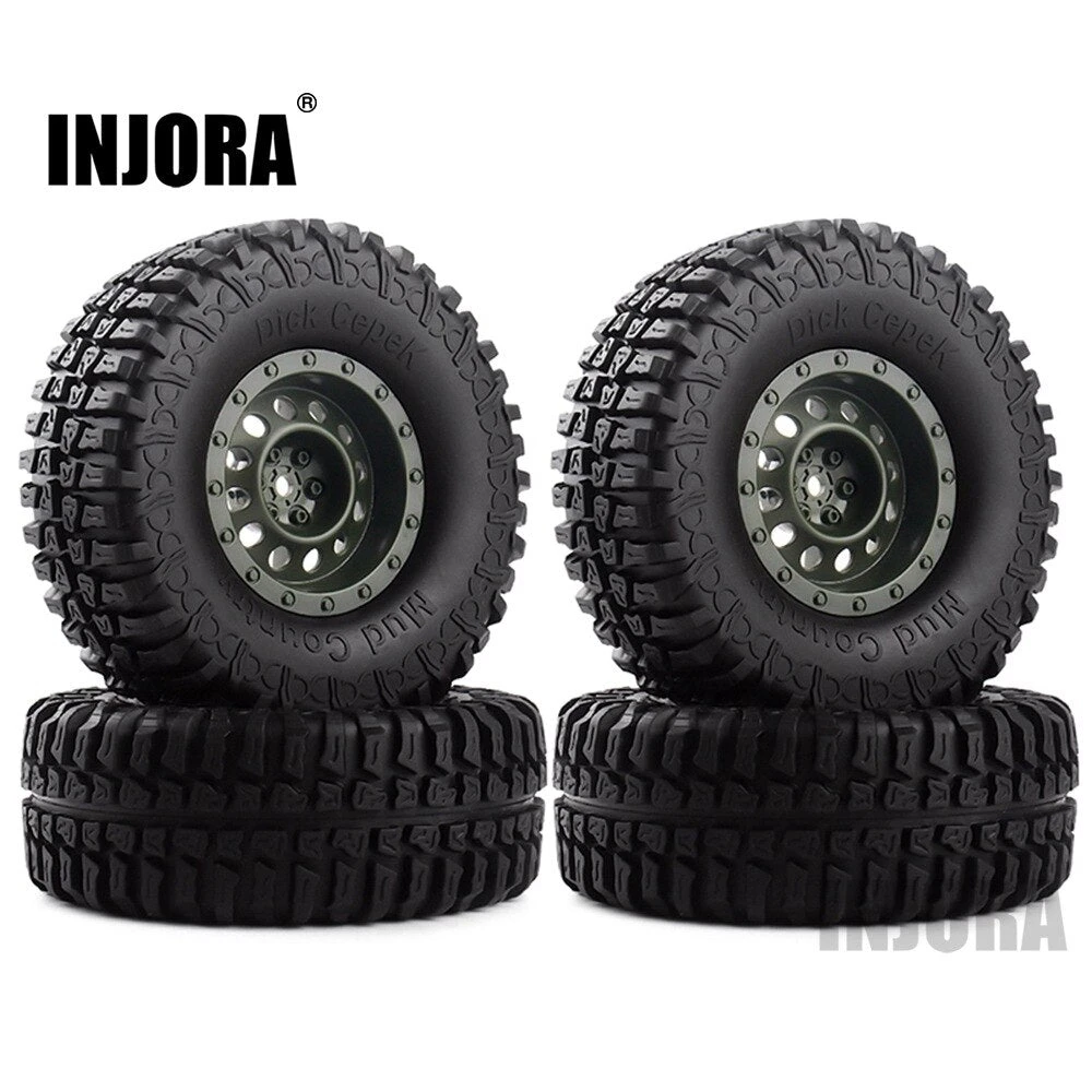 INJORA 4Pcs Plastic 1.9" Wheel Rim Tires Set For 1/10 RC Crawler Car Axial SCX10 90046 Tamiya CC01 D90 D110 5 INJORA 4Pcs Plastic 1.9" Wheel Rim Tires Set For 1/10 RC Crawler Car Axial SCX10 90046 Tamiya CC01 D90 D110 - Image 5