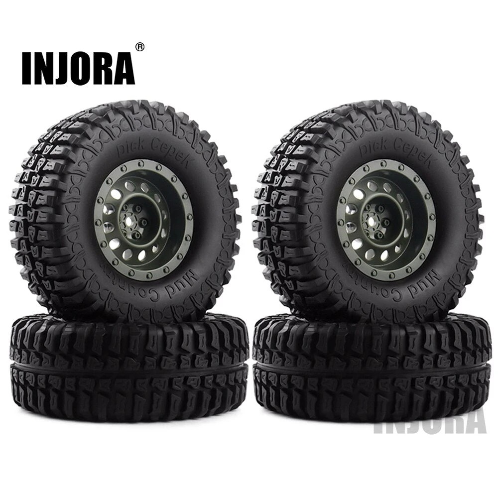 INJORA 4Pcs Plastic 1.9" Wheel Rim Tires Set For 1/10 RC Crawler Car Axial SCX10 90046 Tamiya CC01 D90 D110 7 INJORA 4Pcs Plastic 1.9" Wheel Rim Tires Set For 1/10 RC Crawler Car Axial SCX10 90046 Tamiya CC01 D90 D110 - Image 7