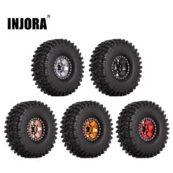INJORA 4PCS 120*42mm 1.9" Wheel Rims Tires Set For 1:10 RC Rock Crawler Car TRX4 Axial SCX10 90046 Redcat Gen8