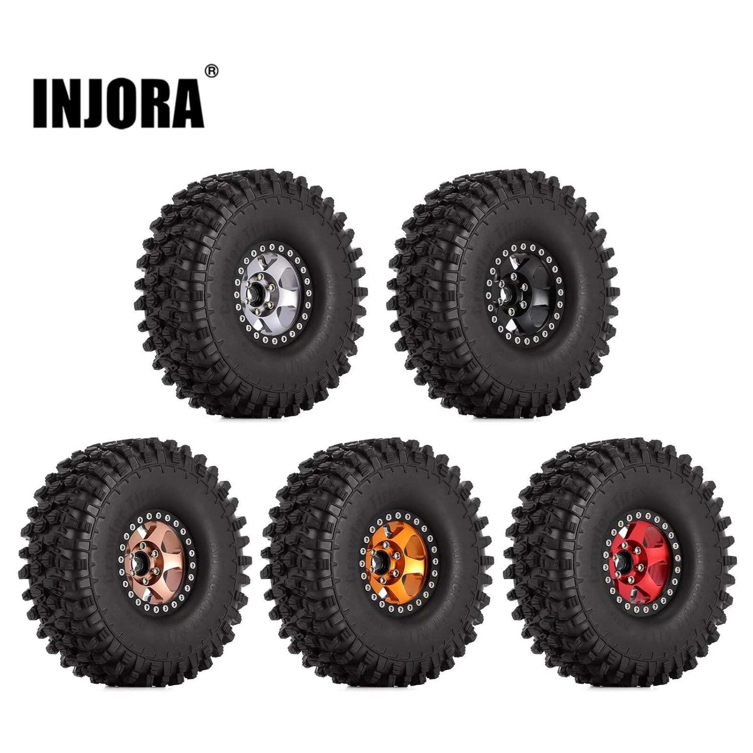 INJORA 4PCS 120*42mm 1.9" Wheel Rims Tires Set For 1:10 RC Rock Crawler Car TRX4 Axial SCX10 90046 Redcat Gen8 1 INJORA 4PCS 120*42mm 1.9" Wheel Rims Tires Set For 1:10 RC Rock Crawler Car TRX4 Axial SCX10 90046 Redcat Gen8