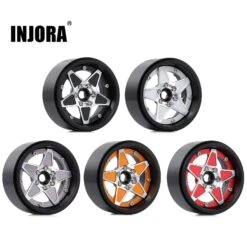 INJORA 4PCS 2.2" Metal Beadlock Five-pointed Star Wheel Hub Rim For 1/10 RC Crawler Car Axial SCX10 RR10 Wraith TRX4 TRX6