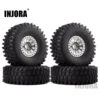 INJORA 4PCS Metal 1.9 Beadlock Wheel Rim Tires Set For 1/10 RC Crawler Car Axial SCX10 90046 TRX-4 Redcat GEN 8