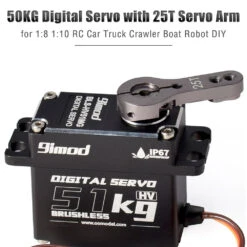 9imod Waterproof Servo BLS-HV51MG 51KG 180°/270°/360° Metal Digital 8.4V HV Brushless Servo For 1:8 1:10 RC Car Boat Robot DIY -Remote Control Car Shop Hb1fe83558cca406cada0daab259e30dbV