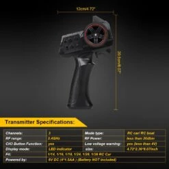 3CH 2.4GHz RC Car Remote Control Transmitter With 2 In 1 Receiver ESC For 1/14 1/16 1/18 1/24 RC Car Crawler MN WPL Model -Remote Control Car Shop Hb3788dd0cb944cdba269855210274eefI