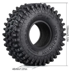 INJORA 4PCS 130*46MM 2.2 Rubber Terrain Tyre Wheel Tires For 1/10 RC Rock Crawler Axial SCX10 RR10 Wraith KM5 -Remote Control Car Shop Hb98b7e17f10142ddbecf04b873c51320S