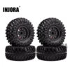 4PCS 2.2 Inch Rubber Tyres & Plastic Beadlock Wheel Rim For 1:10 RC Rock Crawler Axial SCX10 RR10 Wraith Yeti RC Car