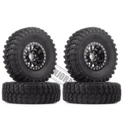 INJORA 4Pcs 1.9 Beadlock Wheel Rim Rubber Tire Set For 1/10 RC Crawler TRX-4 Axial SCX10 90046 D90 Voodoo KLR -Remote Control Car Shop Hc6f1c2550480499b888f527e8b871fdeD