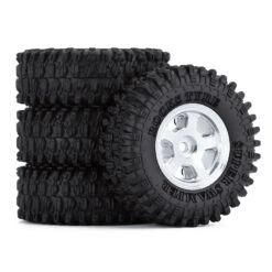 INJORA 4PCS 1.0" CNC Beadlock Micro Crawler Wheel Rims Tires Set For 1/24 RC Crawler Car Axial SCX24 90081 AXI00001 AXI00002 -Remote Control Car Shop Hc70e85af017247808df24321adb761d5m