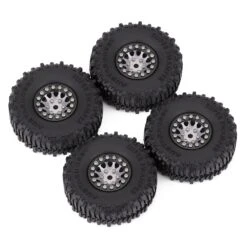 INJORA 60*20mm 1.0" Beadlock CNC Wheel Rims Mud Tires For 1/24 RC Crawler Car Axial SCX24 FCX24 Enduro24 Upgrade (W1049-T2430) -Remote Control Car Shop Hd862ab667342401da2f87f2a1d62c9d69