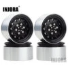 INJORA 4Pcs 1.9 Beadlock Aluminum Alloy Wheel Rim Hub For 1/10 RC Crawler TRX4 TRX-4 Axial SCX10 90046 AXI03007