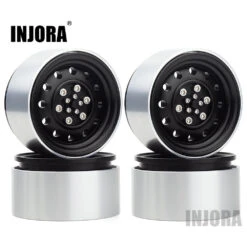 INJORA 4Pcs 1.9 Beadlock Aluminum Alloy Wheel Rim Hub For 1/10 RC Crawler TRX4 TRX-4 Axial SCX10 90046 AXI03007