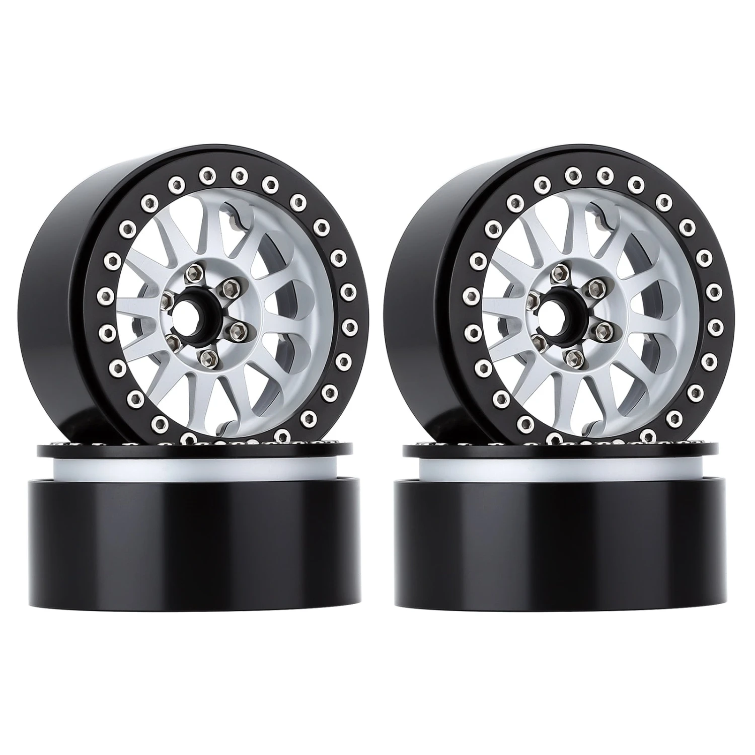 INJORA 4PCS 2.2" Metal Beadlock 12-Spokes Wheel Rim For RC Crawler Car TRX4 TRX6 Axial SCX10 90046 RR10 Wraith 2 INJORA 4PCS 2.2" Metal Beadlock 12-Spokes Wheel Rim For RC Crawler Car TRX4 TRX6 Axial SCX10 90046 RR10 Wraith - Image 2