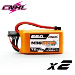 2PCS CNHL 6S 22.2V 650mAh Lipo Battery 70C Ministar Series For XT30 For Mini Quad RC FPV Drone Quadcopter Helicopter Airplane
