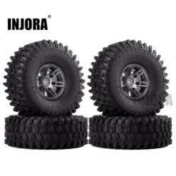 INJORA 4Pcs 1.9" Beadlock Wheel Rim & 1.9 Rubber Tires Set For 1/10 RC Crawler Axial SCX10 90046 RC Car Parts -Remote Control Car Shop Hf57882c908854930a60bb84e33a47c6fG
