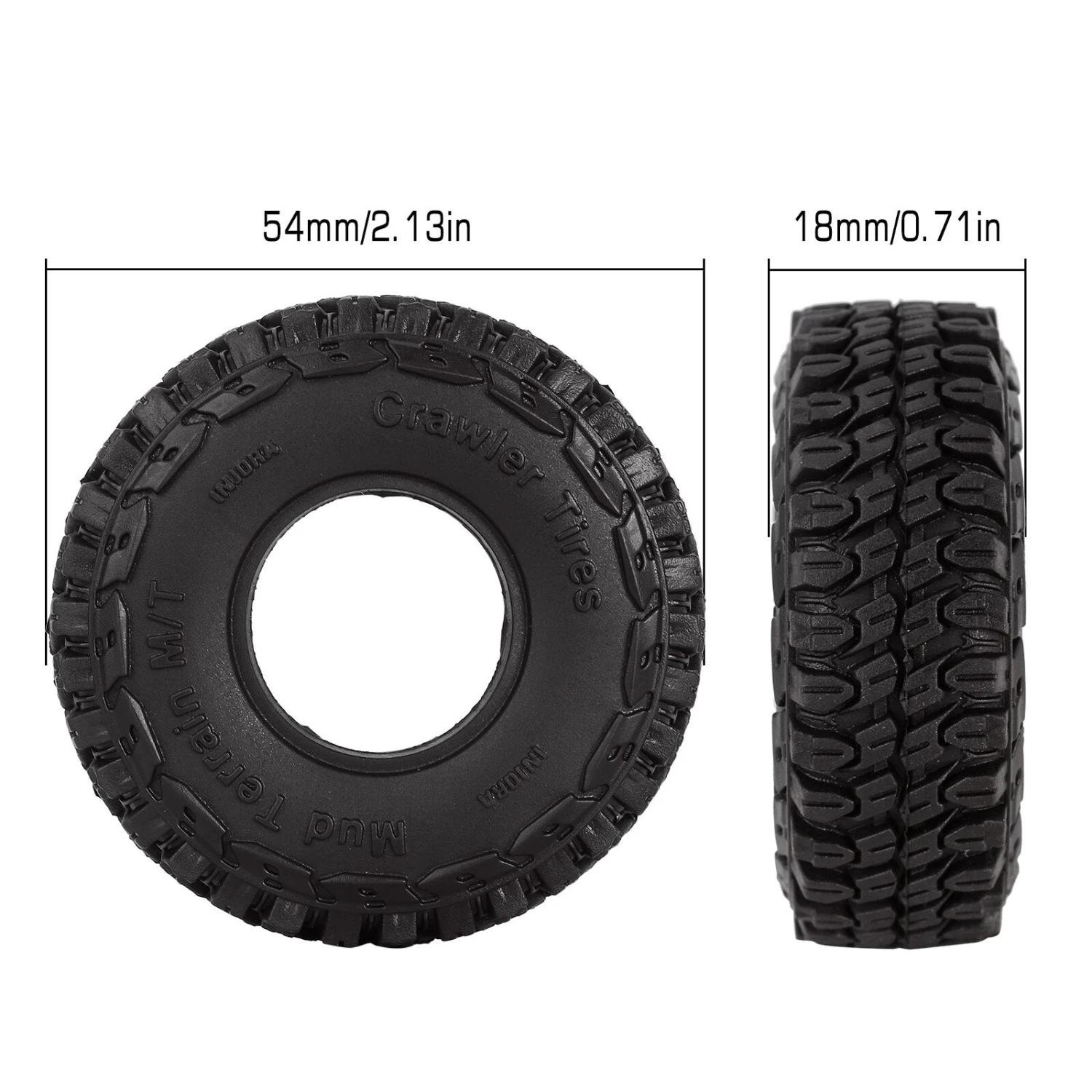 INJORA 1.0" Soft Rubber Mud Terrain Wheel Tires For 1/18 1/24 RC Crawler Car Axial SCX24 Gladiator AX24 Upgrade Part (T1002) 5 INJORA 1.0" Soft Rubber Mud Terrain Wheel Tires For 1/18 1/24 RC Crawler Car Axial SCX24 Gladiator AX24 Upgrade Part (T1002) - Image 5