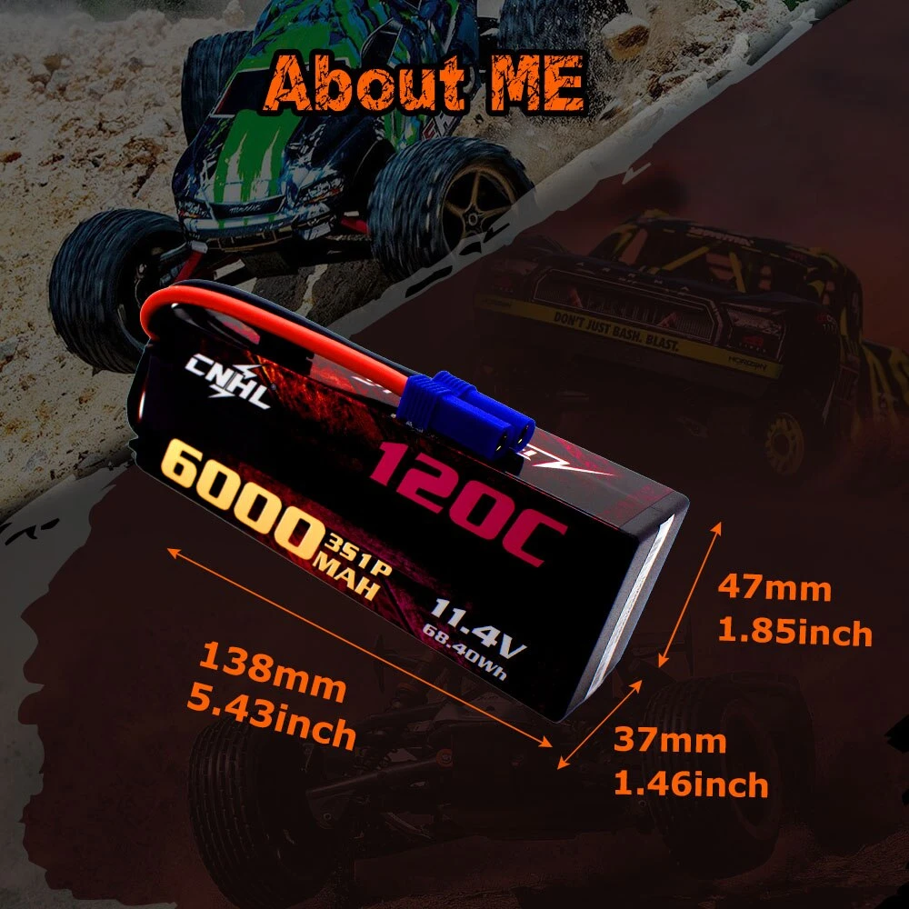 CNHL Lipo 3S 11.4V Battery 6000mAh 120C HV Hard Case With EC5 Plug For RC Car Boat Airplane Truck Tank Vehicle Truggy Buggy 3 CNHL Lipo 3S 11.4V Battery 6000mAh 120C HV Hard Case With EC5 Plug For RC Car Boat Airplane Truck Tank Vehicle Truggy Buggy - Image 3
