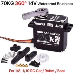 9imod 70KG Waterproof Digital Brushless Servo HV High Torque Metal Gear Steering Servo For 1/8 1/10 Traxxas Scx10 RC Car -Remote Control Car Shop S0973a84fcb174356acf054df1777da19C